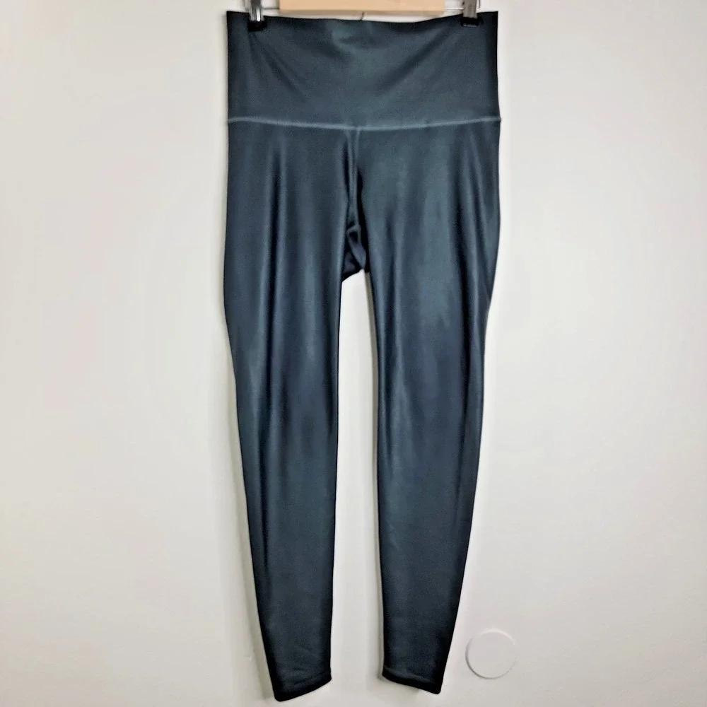 Old Navy Active Womens Large Leggings‎ Black Shimmer Go Dry High Rise Athletic